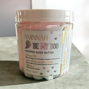 AMINNAH Be My Boo Whipped Body Butter - Pink and White